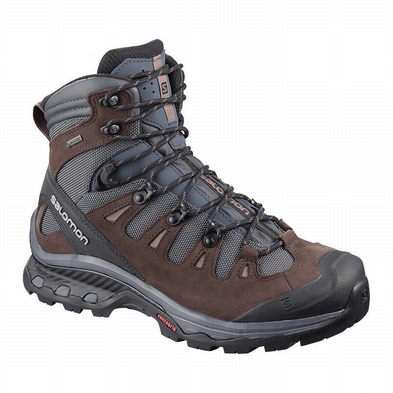 Bottes De Randonnée Salomon Femme Bleu Foncé / Chocolat Violette - Salomon QUEST 4D 3 GTX W - France